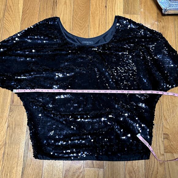 Rachel Zoe Sequin Poncho Womens Size Small (P) Black Relaxed Party Glam - Picture 5 of 7